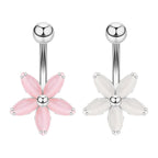 Cat's Eye Stone Flower Navel Ring Body Ring | UZ661