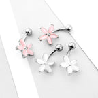 Cat's Eye Stone Flower Navel Ring Body Ring | UZ661