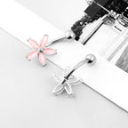 Cat's Eye Stone Flower Navel Ring Body Ring | UZ661