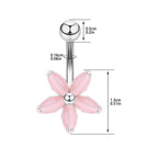 Cat's Eye Stone Flower Navel Ring Body Ring | UZ661