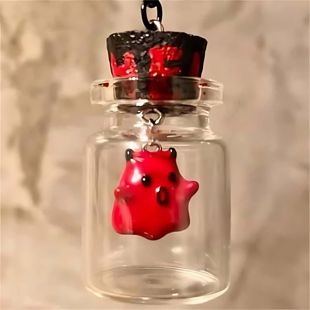 Help Me Out Ghost in a Bottle Halloween Pendant Necklace