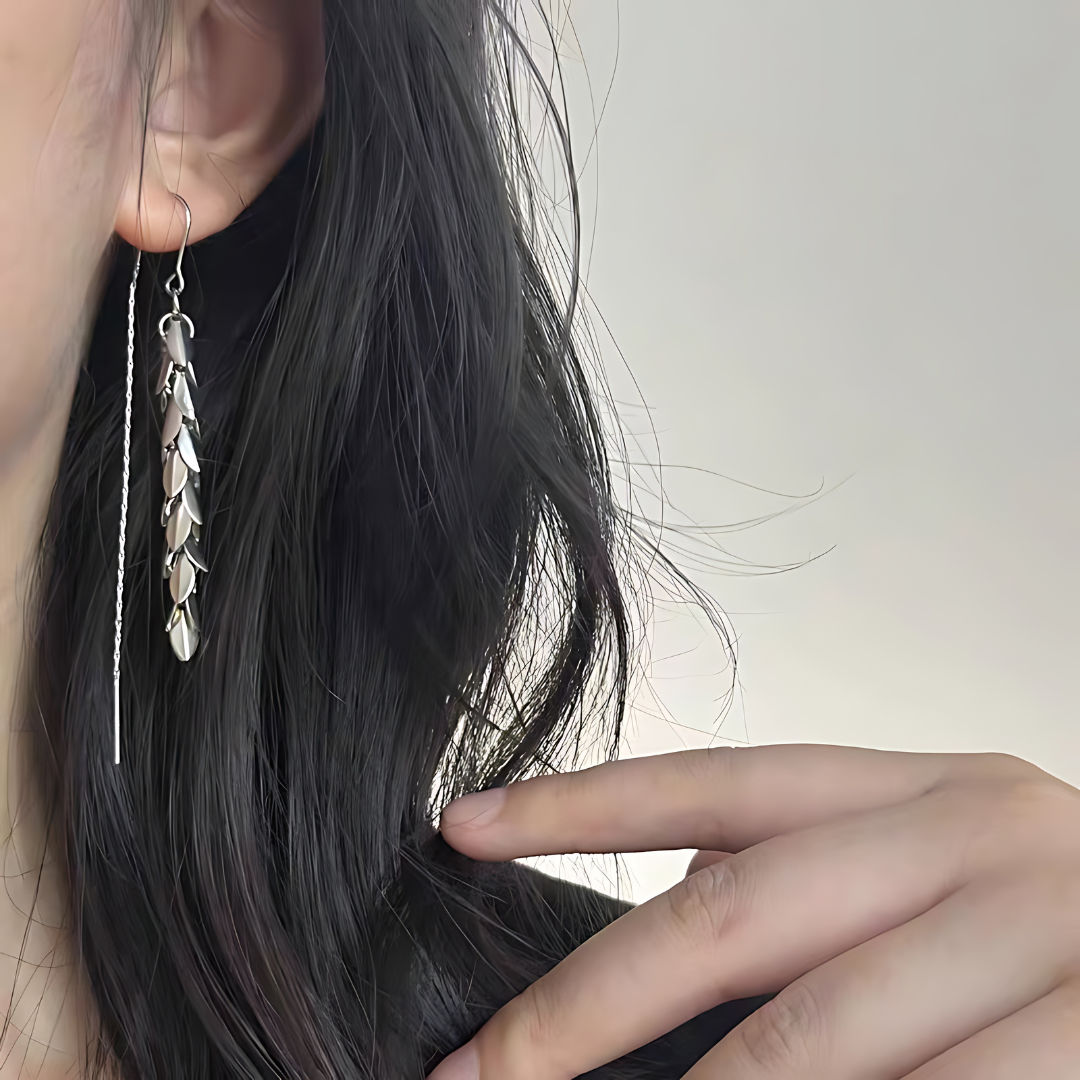 Vintage Gold Leaf Threader Earrings