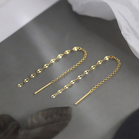 Minimal Lip Chain Tassel Spiral Earrings 