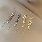 Vintage Gold Leaf Threader Earrings