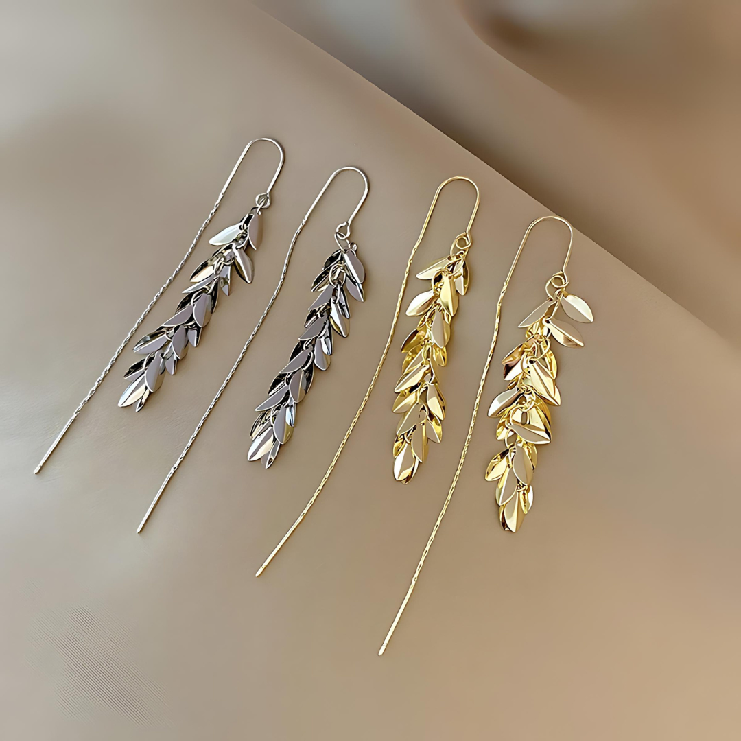 Vintage Gold Leaf Threader Earrings
