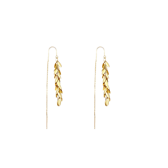 Vintage Gold Leaf Threader Earrings