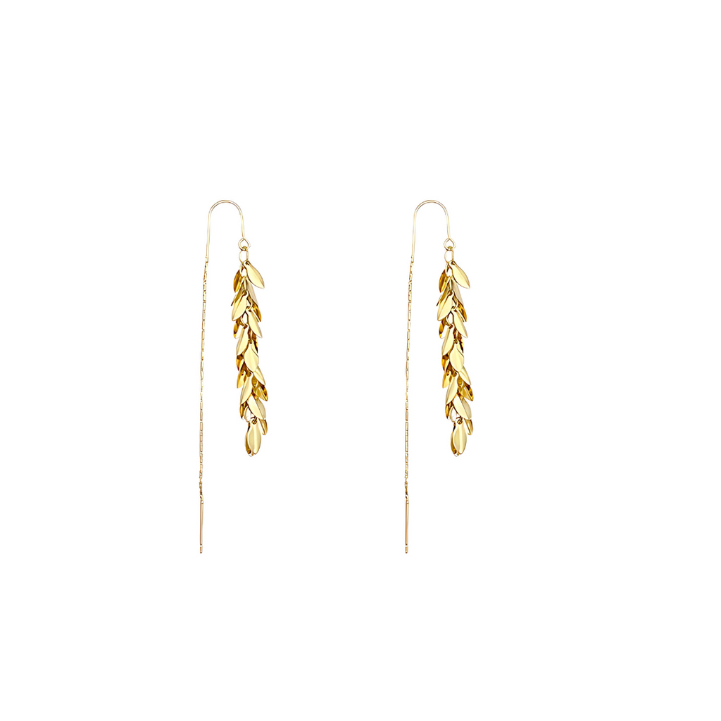 Vintage Gold Leaf Threader Earrings