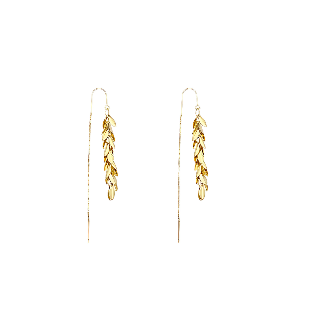 Vintage Gold Leaf Threader Earrings