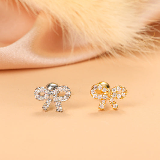 16G Cartilage Tiny Bowknot Tragus Sleeper Earrings