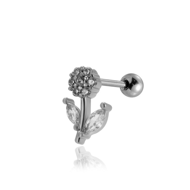 16G Silver Fish Bone Cartilage Barbell Piercings