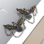 Angel Wings With Chain Dangle Navel Piercing | SX0802