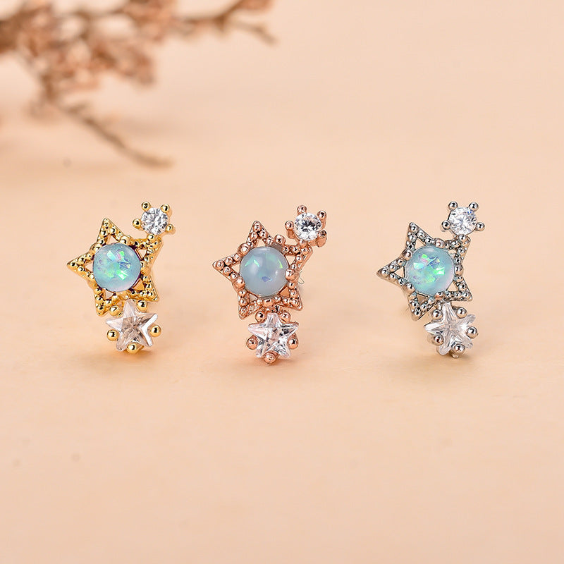 20G Moon Star Hypoallergenic Tragus Helix Studs | HSPJ284