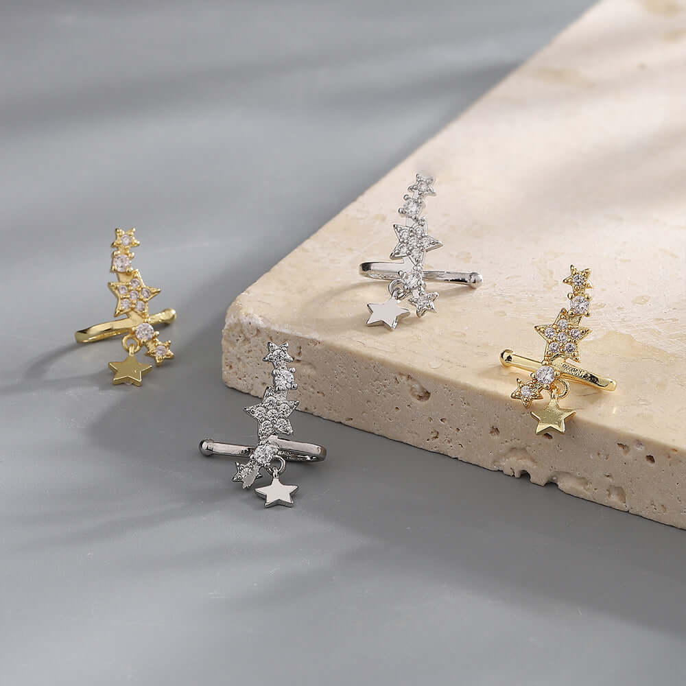 No Piercing Celestials Star Ear Cuffs & Ear Climbers