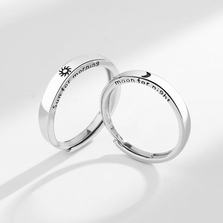 You're my Sun and Moon Silver Couple Rings