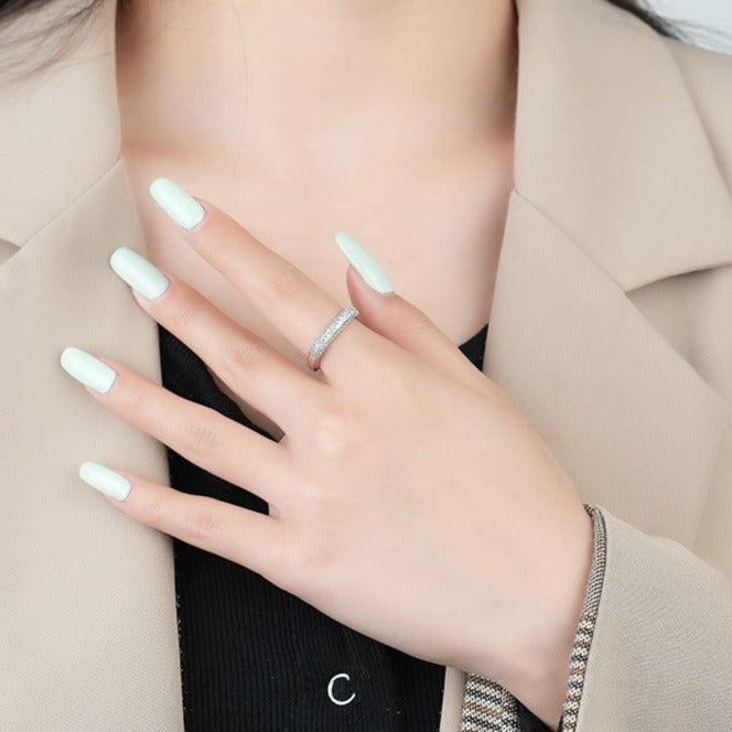 Art Deco Silver Eternity Square Ring