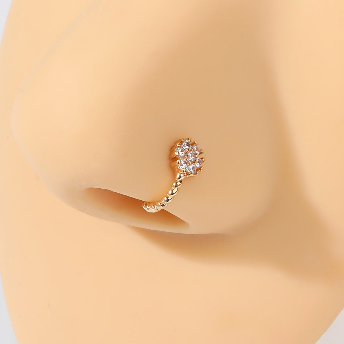 18K Rose Gold Cherry No Piercing Fake Nose Ring