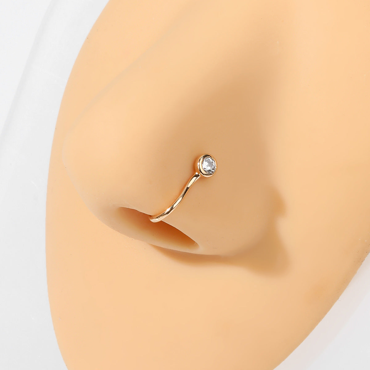 18K Rose Gold Cherry No Piercing Fake Nose Ring