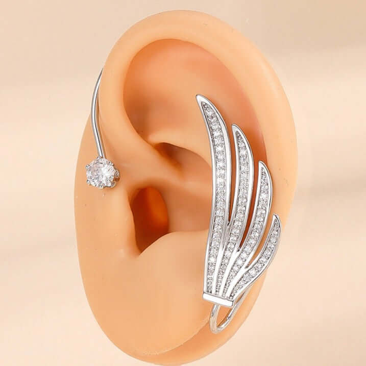 Sparkling No Piercing Phoenix Wings Diamond Ear Cuff & Ear Climbers