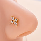 20G Hypoallergenic Rose Leaf Nose Studs | HSPJ700