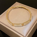 Cat Eye Stones CZ Charm Stacking Bracelet 