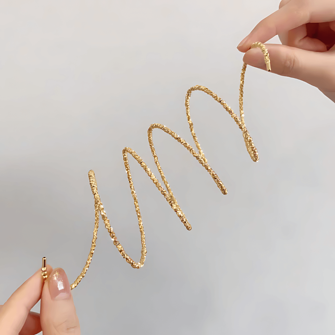 Bling Layer Gold Beads Strengthable Bangle Cuff Bracelet | R8270