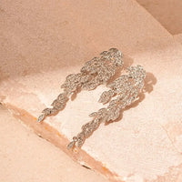 Trendy Marquise Leaf Drop Tassel Earrings