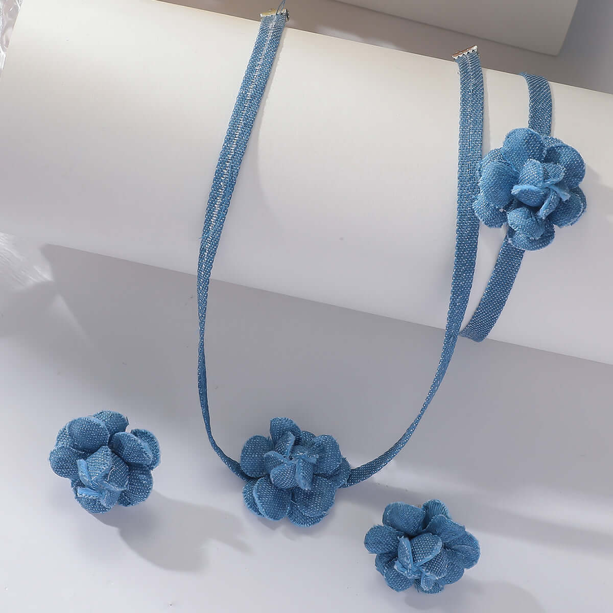 Chunky Denim Hoop Earring Y2K Choker Set