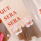 Pastel Y2K Flower Resin Ear Clip On Earrings