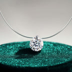 Moissanite Invisible Clear Necklace Minimal