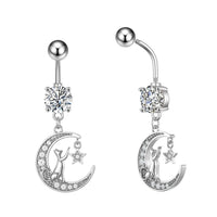 14G Purple CZ Butterfly Double Mount Dangle Belly Button Ring | WH2560