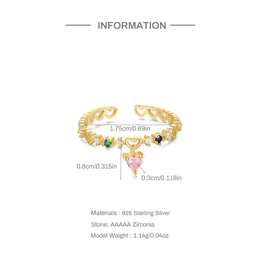 Love Heart Half Eternity Ring