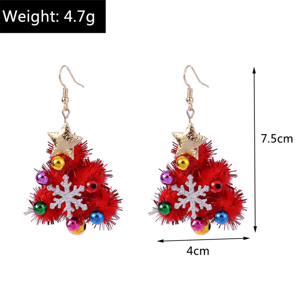 Xmas Wreath Color Beads Whimsical Woven Drop Earrings | RS017