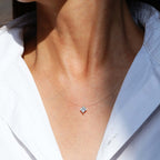 Moissanite Invisible Clear Necklace Minimal