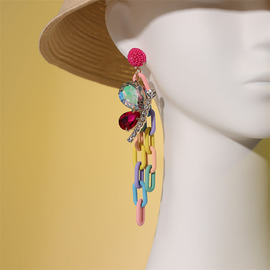 Y2K Handmade Rainbow Chunky Earrings