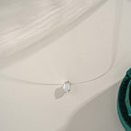 Moissanite Invisible Clear Necklace Minimal