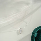 Moissanite Invisible Clear Necklace Minimal