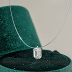 Moissanite Invisible Clear Necklace Minimal