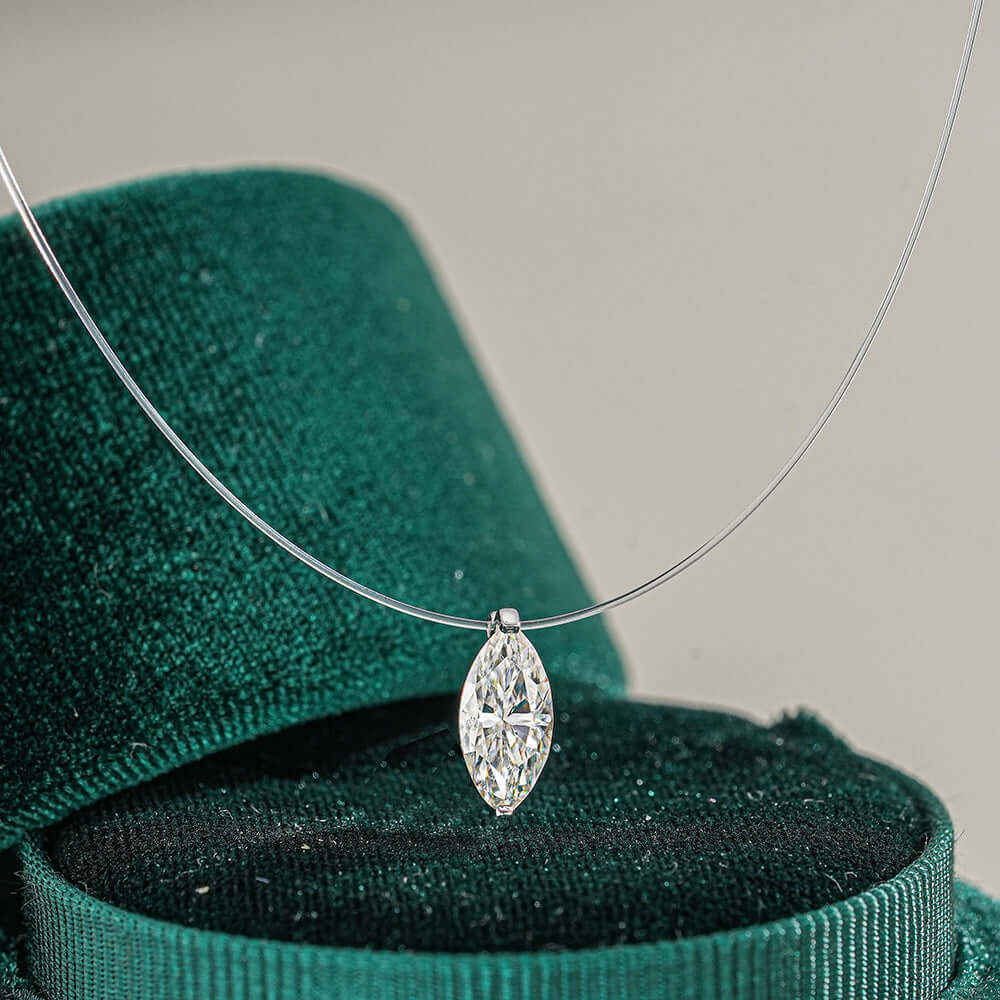 Moissanite Invisible Clear Necklace Minimal