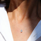 Moissanite Invisible Clear Necklace Minimal