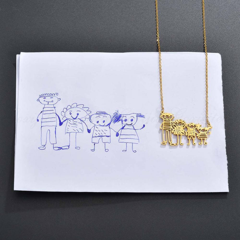 Customise Hand Drawn Children Art Necklace | XL893