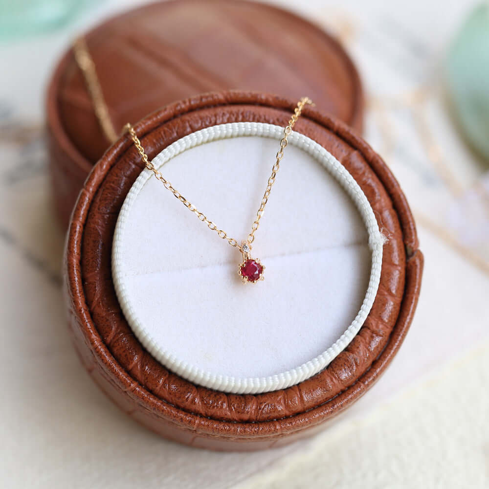 Luxury Red Ruby Gemstone Necklace