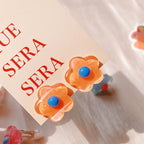 Pastel Y2K Flower Resin Ear Clip On Earrings