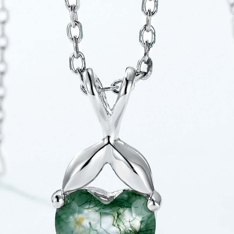 Moss Agate Heart Pendant