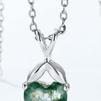 Moss Agate Heart Pendant