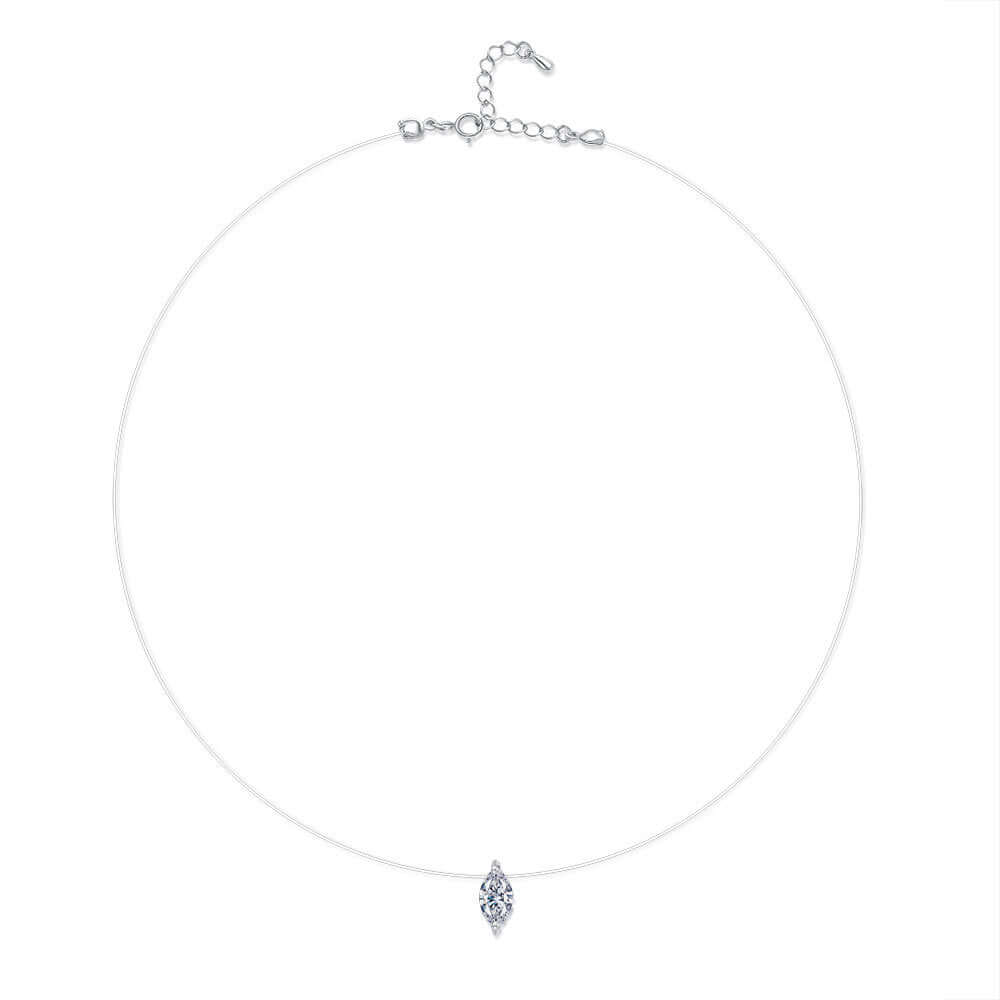 Moissanite Invisible Clear Necklace Minimal