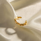 18K Gold Cube Rings, Gold Beads Ring, Everday Ring