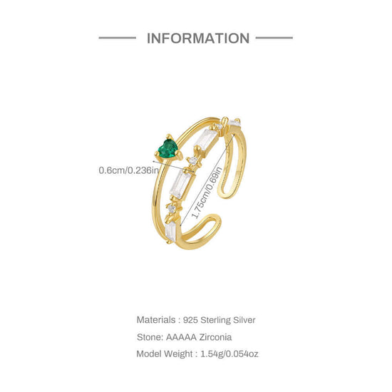 Love Heart Eternity Layer stacking Ring