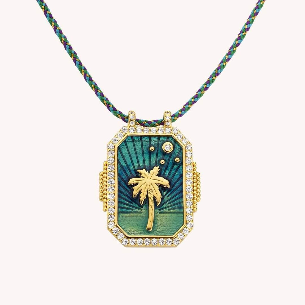 Rainbow Tarot Card Pendant Cord Necklace | JFN401