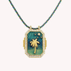 Rainbow Tarot Card Pendant Cord Necklace | JFN401