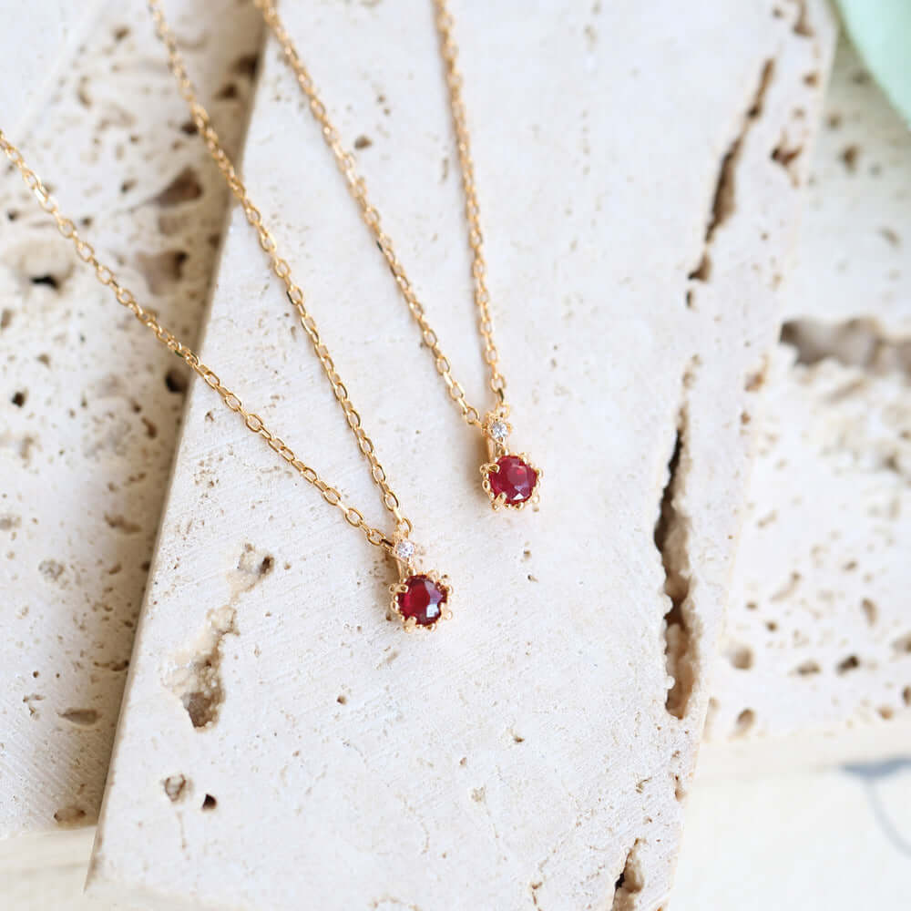 Luxury Red Ruby Gemstone Necklace